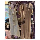 BONWIT TELLER CREAM FLORAL EMBOSSED DRESS, BEADED