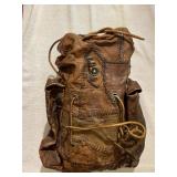 RED SWALLOW LEATHER BACKPACK, PATCHWORK
