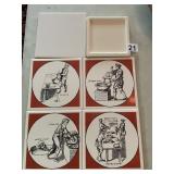CERAMIC DECORATIVE TILES (6), KITCHEN SCENE