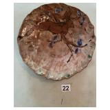 HAND-PAINTED TERRACOTTA PLATE, FLORAL MOTIF,