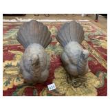 VTG CARVED WOOD TURKEY FIGURES (2), HAND-PAINTED