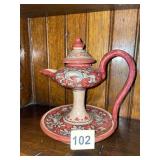 CIAO ITALIA CERAMICS HAND PAINTED OIL LAMP,