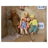 VTG CLOTH DOLLS W/ PAINTED FACES (3).