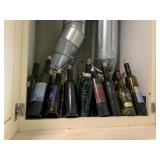 ASSORTED WINE AND VINEGAR BOTTLES, VARIOUS