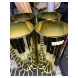 GOLD-TONE METAL CYLINDRICAL WASTE BASKETS (4).
