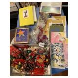 VTG CHRISTMAS DECOR, G.A.P. CARDS, GIFT WRAP,