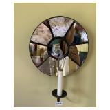VTG WALL SCONCE, CIRCULAR MIRRORED SEGMENTS,