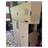CARDBOARD WARDROBE MOVING BOXES, METAL HANGING
