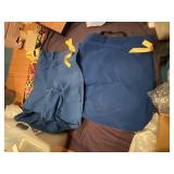 BLUE FABRIC STORAGE BAGS (2), DRAWSTRING CLOSURE,