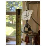 MCKENZIE-CHILDS STYLE CERAMIC BELL, CHECKERED