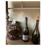 METAL WINE CORK HOLDER, PRIEST RANCH SYRAH BOTTLE