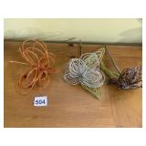 BEADED WIRE FLOWER STEMS, ASSORTED COLORS,