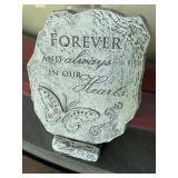 GARDEN MEMORIAL STONE W/ BUTTERFLY MOTIF AND