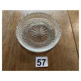 WATERFORD CRYSTAL DISH, DIAMOND CUT PATTERN.