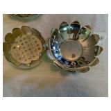 REED & BARTON SILVER-PLATED FLOWER-SHAPED BOWLS
