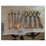 SILVER-PLATED FLATWARE SET, INCL SPOONS AND