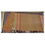 PIER 1 IMPORTS TABLE RUNNER AND WOVEN RUG.