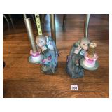VTG MONKEY FIGURAL CANDLE HOLDERS, PR, PAINTED