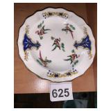 MERRIE ENGLAND BONE CHINA PLATE, FLORAL AND BIRD