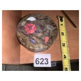 THE HOSTESS GIFT SHOPPE STONE TRINKET BOX, FLORAL