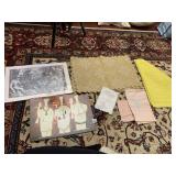VTG LINEN TABLE LINENS, EMBROIDERED NAPKINS,
