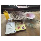 ASSORTED HOUSEHOLD ITEMS: WICKER BASKET, PINK