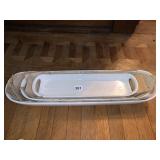 CERAMIC SERVING TRAYS (3), NESTING DESIGN, OVEN