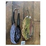 MULTI-STRAND SEED BEAD NECKLACES W/ HORN PENDANTS