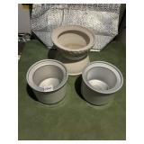 VTG CERAMIC ICE CREAM MAKER BOWL W/ (2) ALUMINUM