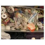 ASSORTED CRAFT RIBBON SPOOLS, VARIOUS TEXTURES,