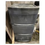 STERILITE PLASTIC THREE-DRAWER STORAGE UNIT.