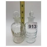 T.C.W. CO. VINTAGE APOTHECARY BOTTLES W/ GLASS