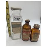 VINTAGE APOTHECARY BOTTLES (3), INCLUDES CHICAGO