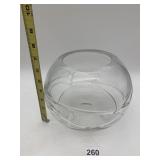 LENOX CRYSTAL BOWL, ETCHED SWIRL DESIGN.