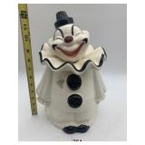 METLOX POPPYTRAIL POTTERY CLOWN COOKIE JAR, WHITE