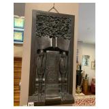 BRONZE WALL PLAQUE, RELIEF CARVING FEATURING