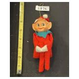 VTG ELF CHRISTMAS ORNAMENT, FELT CLOTHING, MADE