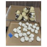 HALLOWEEN DECOR, EYEBALL ORBS (8), PLASTIC SKULLS