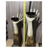 PR HAND-SHAPED CANDLE HOLDERS, RESIN