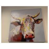 CONTEMPORARY COW PORTRAIT OIL PAINTING, HEAVY