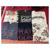 ASSORTED GRAPHIC T-SHIRTS (6), INCLUDES CAFFEINE