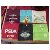 ASSORTED GRAPHIC T-SHIRTS INCL PSEA, PELOTON,