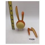 VTG MICHEL GAGNE RABBIT FIGURINE, ORANGE AND