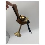 BRASS CHALICE W/ LEATHER HOLSTER, LACE-UP