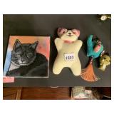HANDMADE PLUSH TOYS, CROCHET KEYCHAIN, CAT