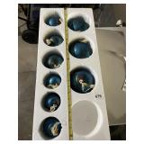 VTG STYLE BLUE GLASS CHRISTMAS ORNAMENTS W/