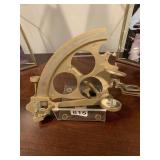 VINTAGE BRASS SEXTANT W/ ADJUSTABLE MIRRORS AND