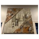MIXED MEDIA WALL ART, INDUSTRIAL STYLE, WOOD AND