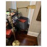 BRASS FINISH ADJUSTABLE FLOOR LAMP, SWING ARM,