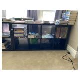 BLACK LAMINATE CUBBY BOOKSHELF, CONTENTS NOT